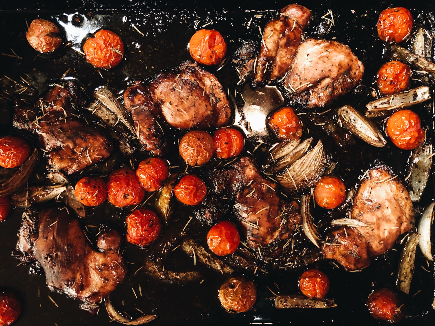 Sheet pan dinners are easy and delicious, like this Balsamic Sheet Pan Chicken.