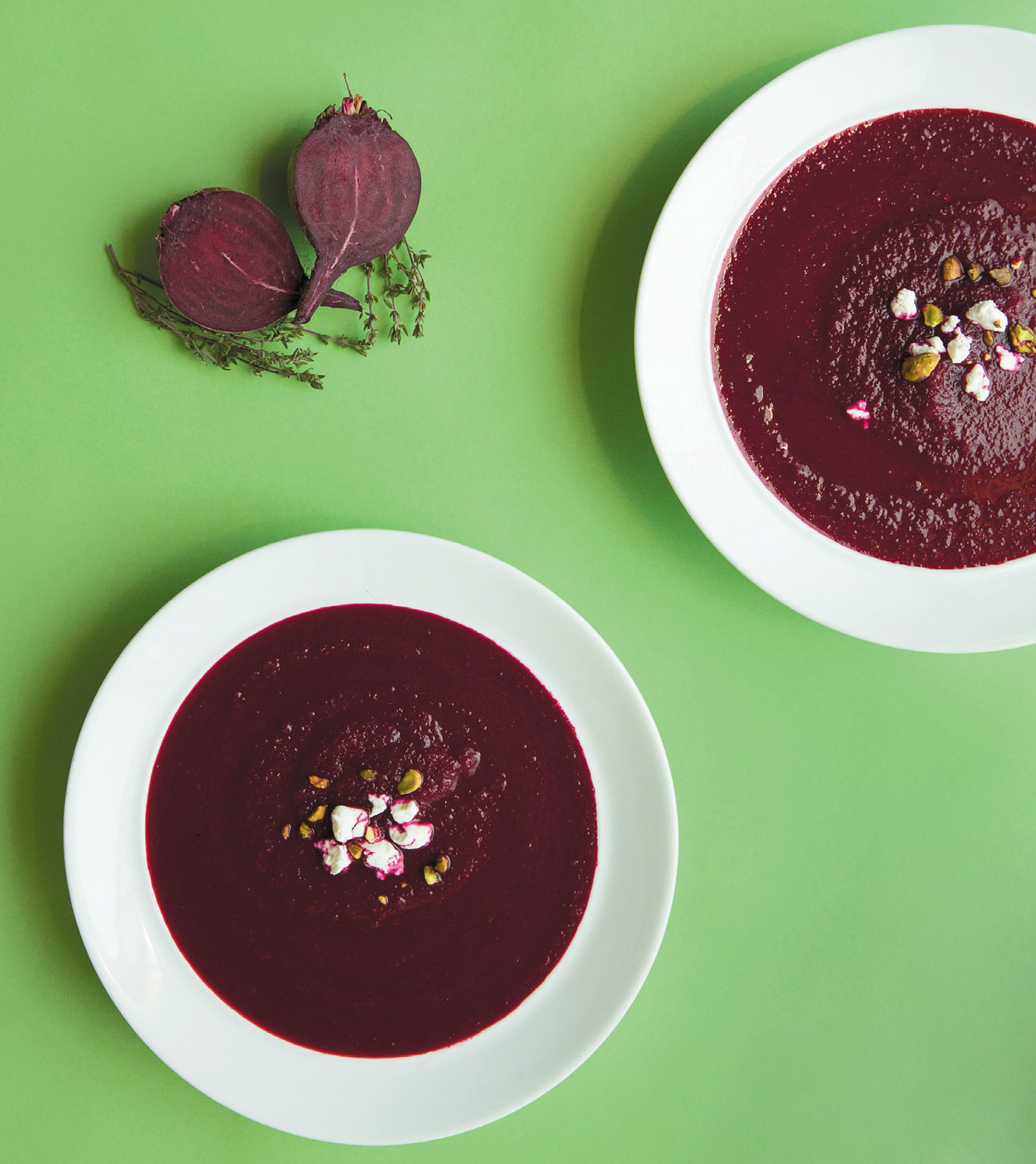 Beet Soup with Cheese Balls recipe