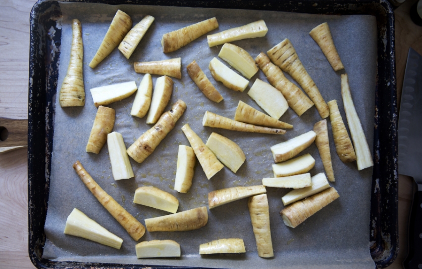 Cooking roasted parsnips during Fall in upstate New York.