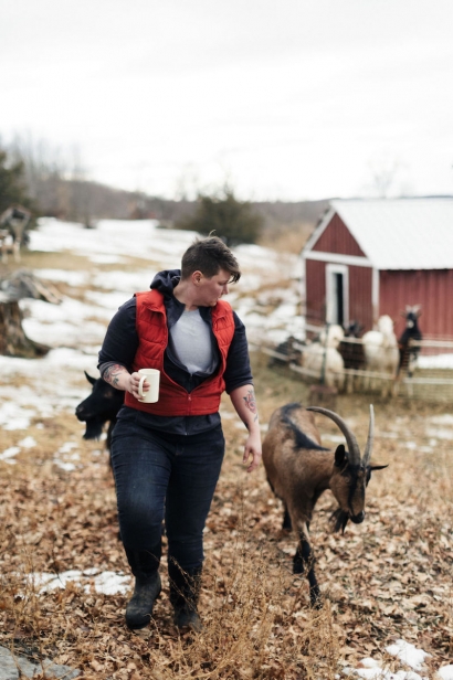 Lee Hennessy is the owner of the Moxie Ridge Farm and head cheesemaker in Argyle, New York.