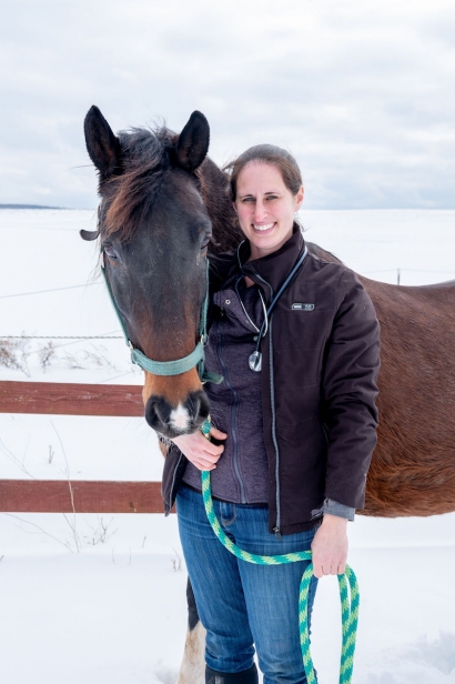 Dr. Jill Greisman with a horse she treated through River Valley Veterinary Services in the Capital Region of New York.