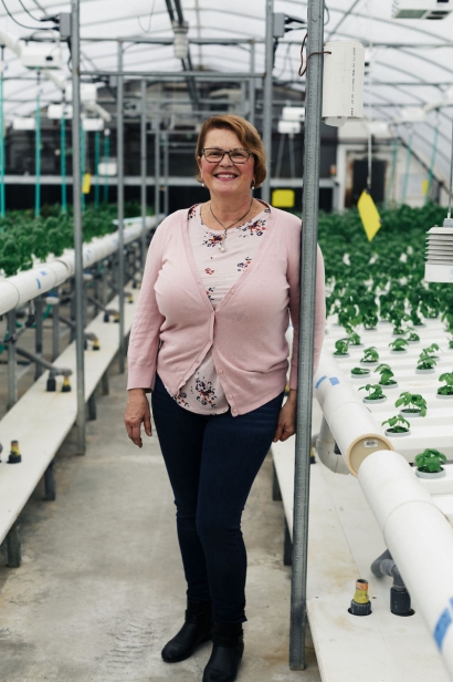 Phyllis Underwood is a hydroponic farmer growing in Shushan, New York at Shushan Valley Hydro Farm.