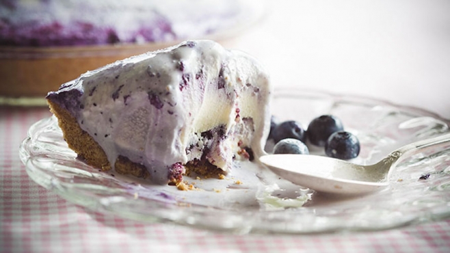 Blueberry Ice cream pie recipe by Laura Ligos