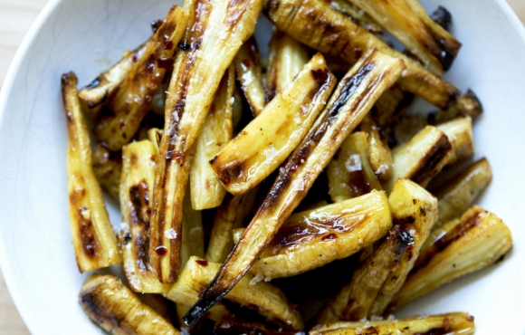 Roasted Parsnips with Chile-Honey Butter recipe